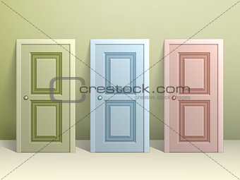 Three doors on the floor