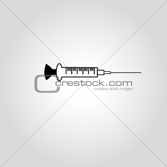 medical syringe on a white background
