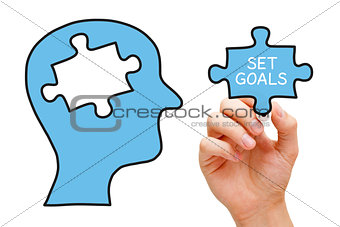 Set Goals Puzzle Head Concept