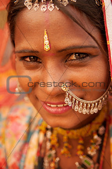 Traditional Indian girl smiling