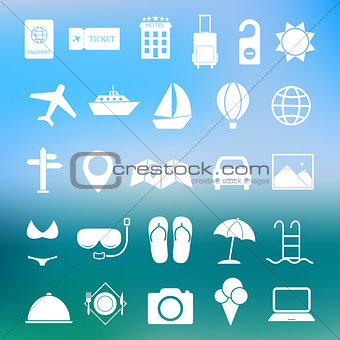 Simple travel icon set vector