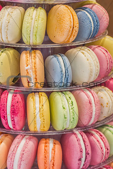 Macarons in different colors and flavors