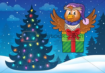Owl with gift theme image 5