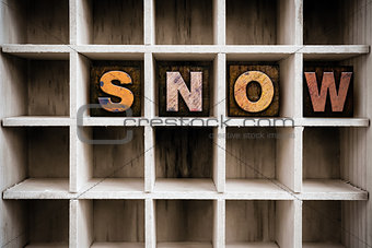 Snow Concept Wooden Letterpress Type in Drawer