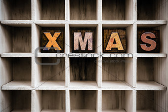 Xmas Concept Wooden Letterpress Type in Drawer