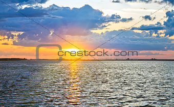 Lake sunset view