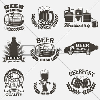Vintage craft beer brewery emblems