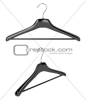 Coat hangers isolated on white