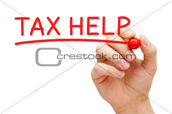 Tax Help Red Marker