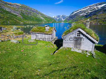 Old norwegian huts