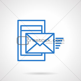 Phone mail blue simple line vector icon