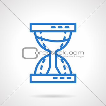 Time concept. Sandglass blue line vector icon
