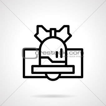 Black line handbell vector icon