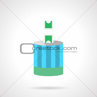 Charitable contribution flat color vector icon