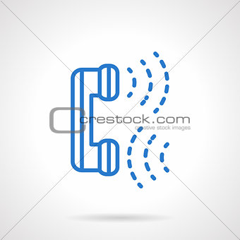 Phone communications blue line vector icon