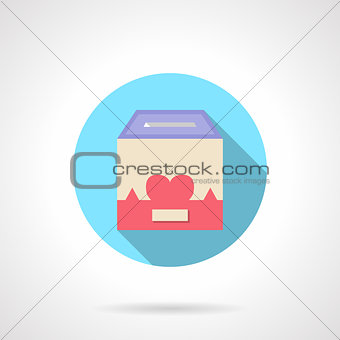 Charity container round flat color vector icon