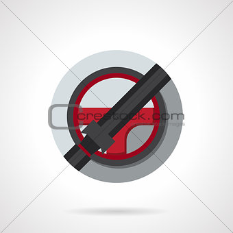 Driver safety round flat color vector icon
