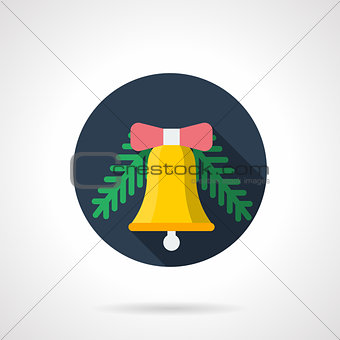 Round flat color vector icon for Xmas bell