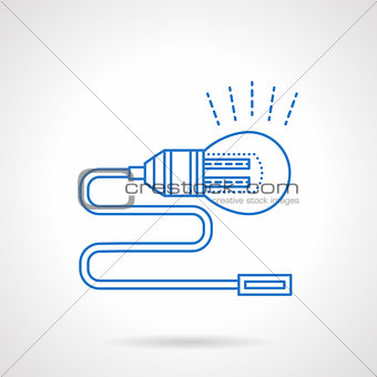 Idea creating blue flat line abstract vector icon