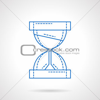 Hourglass blue line vector icon