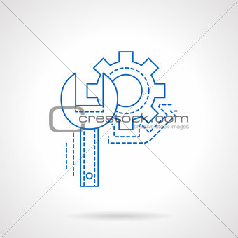 Technical support blue thin line vector icon