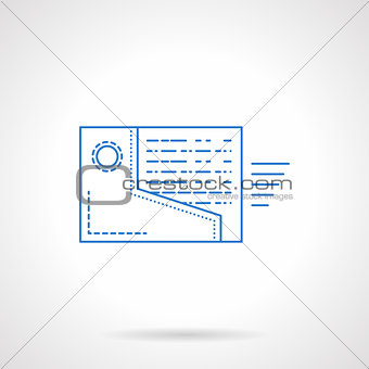 Web reminder vector icon flat blue line style