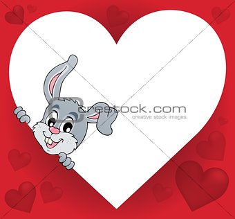 Heart shape with lurking bunny theme 1