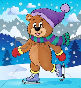Ice skating bear theme image 2