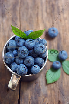Blueberries  in a cup 