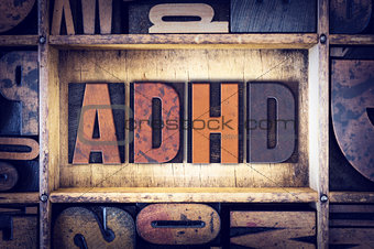 ADHD Concept Letterpress Type