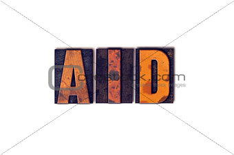 Aid Concept Isolated Letterpress Type
