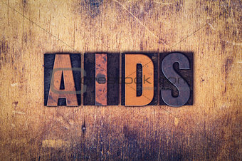 AIDS Concept Wooden Letterpress Type