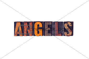 Angels Concept Isolated Letterpress Type