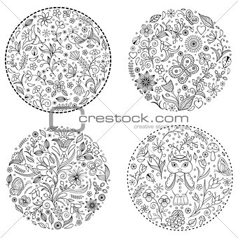 floral hand drawn patterns