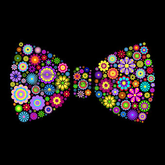 floral bow tie on dlack background