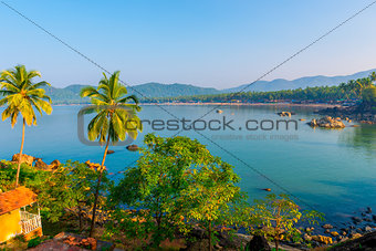 Blue Lagoon and the rising sun in Goa