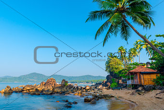 beautiful view of the morning beach Goa