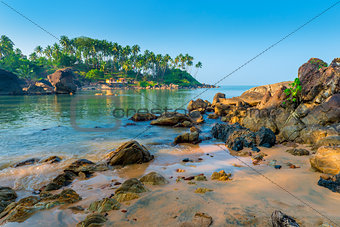 a picturesque tropical place at dawn