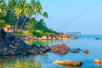 view for greeting card beach in Goa