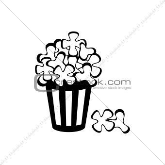Simple vector popcorn cup icon