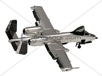 Military silver jet airplane during airshow 