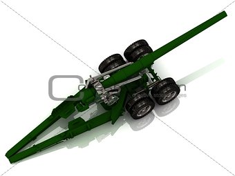 Fighting green and silver howitzer