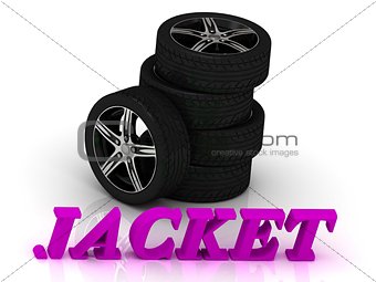JACKET- bright letters and rims mashine black wheels 