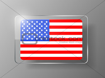 United States Flag Glossy Button. Vector illustration.