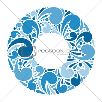 Abstract vector ornate floral frame for background.