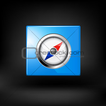 Blue navigation icon. Vector