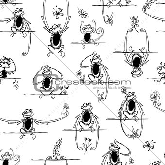 Funny monkeys, seamless pattern for your design