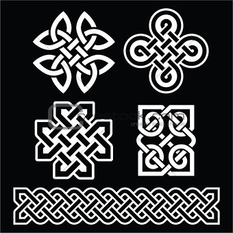Celtic Irish patterns and braids on black