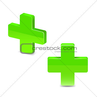 Green cross. Vector