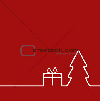 Merry Christmas background with Christmas tree and gift. The concept of Christmas decor for you